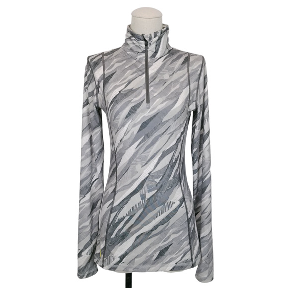 Lole Gray Print Quarter Zip Long Sleeve Shirt Sz Extra Small - Picture 1 of 12